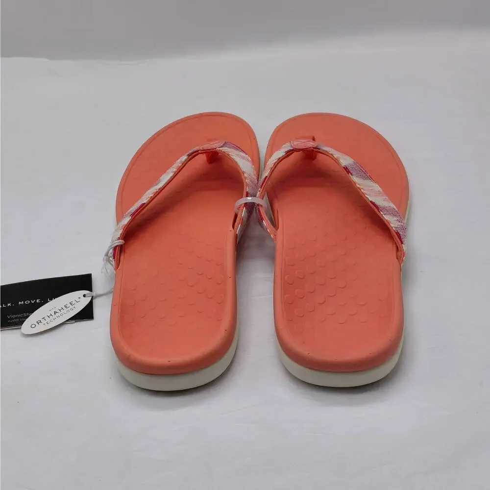 Vionic Womens Flip Flop Sandals Size 7 Sequin Comfort Vacation Resort Chic Flats